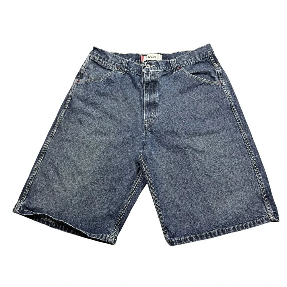 Vintage Levi's Shorts‎ Mens 36x11 Denim Worker Y2K Blue Baggy Grunge Skater